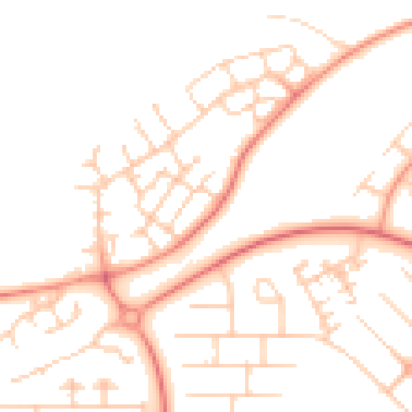 Daytime road noise heatmap for MK14 6GR