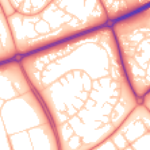 Daytime road noise heatmap for MK14 6HF
