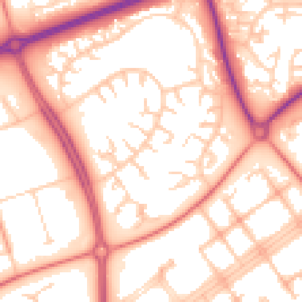 Daytime road noise heatmap for MK14 6HR