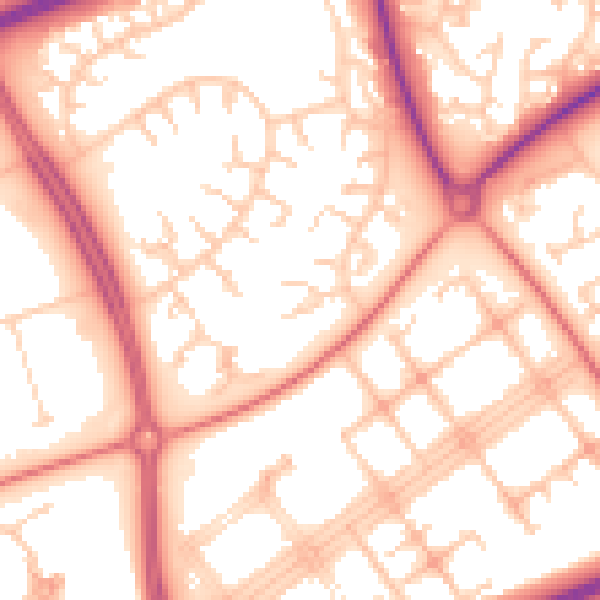 Daytime road noise heatmap for MK14 6JH