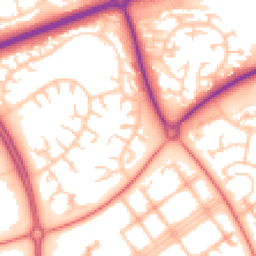 Daytime road noise heatmap for MK14 6JN