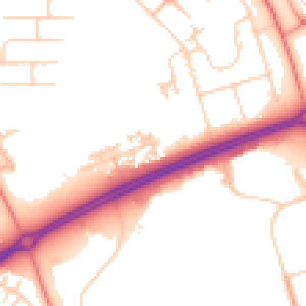 Daytime road noise heatmap for MK14 6TB