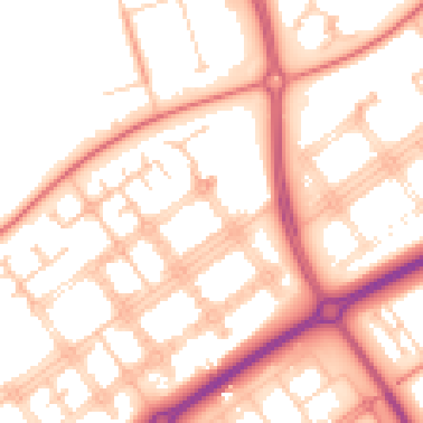Daytime road noise heatmap for MK14 7AR