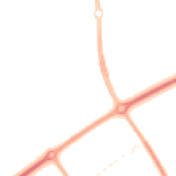 Night-time road noise heatmap for MK14 7AX