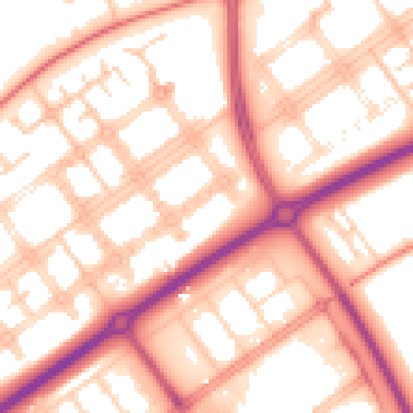 Daytime road noise heatmap for MK14 7BH