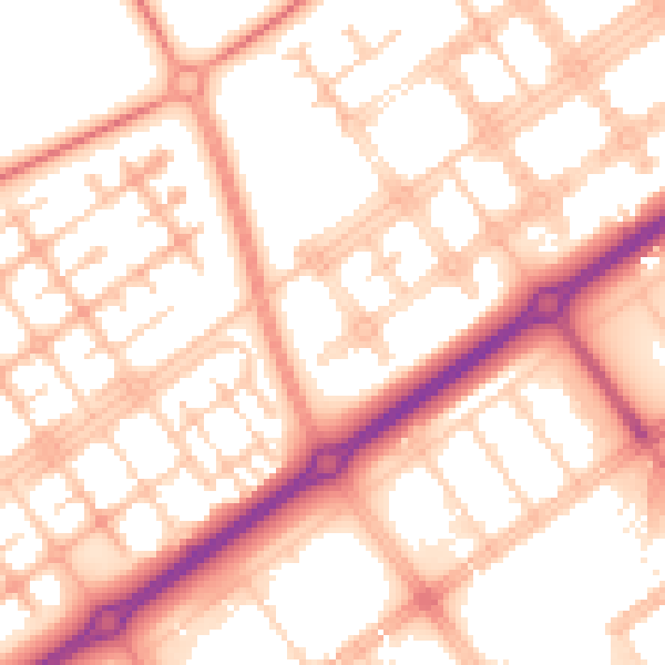 Daytime road noise heatmap for MK14 7DG