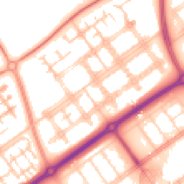 Daytime road noise heatmap for MK14 7EU
