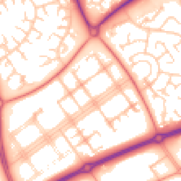 Daytime road noise heatmap for MK14 7PJ
