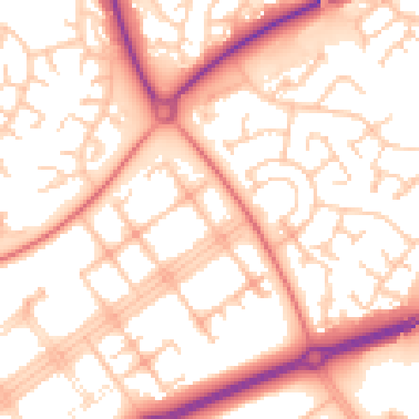 Daytime road noise heatmap for MK14 7PR