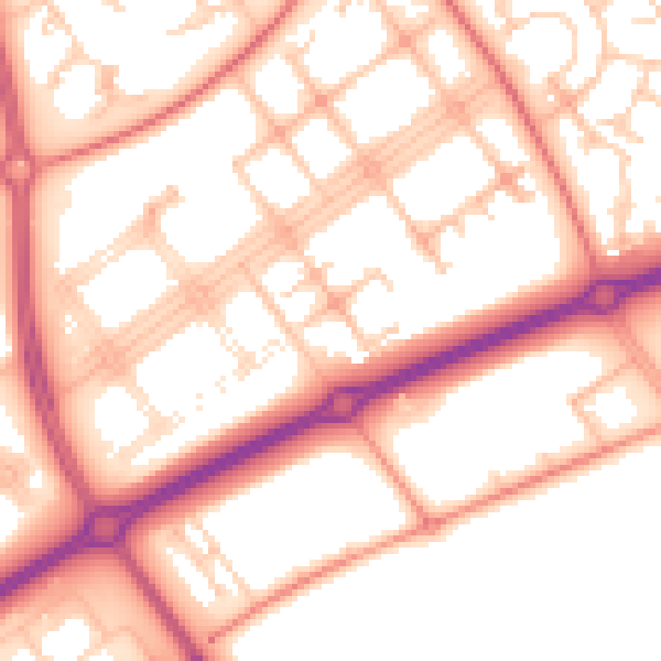 Daytime road noise heatmap for MK14 7RL