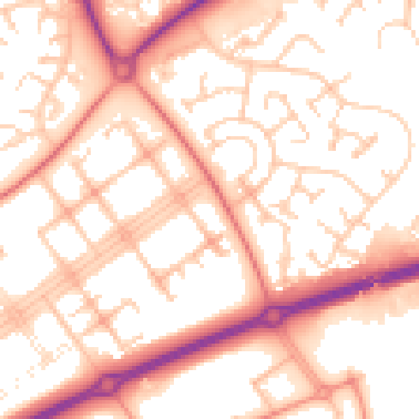 Daytime road noise heatmap for MK14 7RZ
