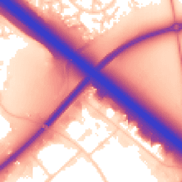 Daytime road noise heatmap for MK15 8JA
