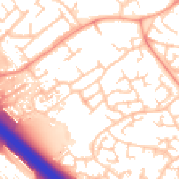 Daytime road noise heatmap for MK16 0BD