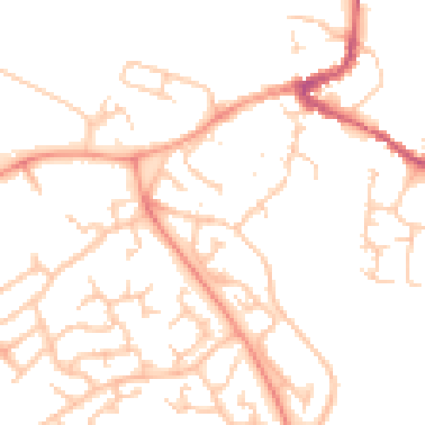 Daytime road noise heatmap for MK16 0BY