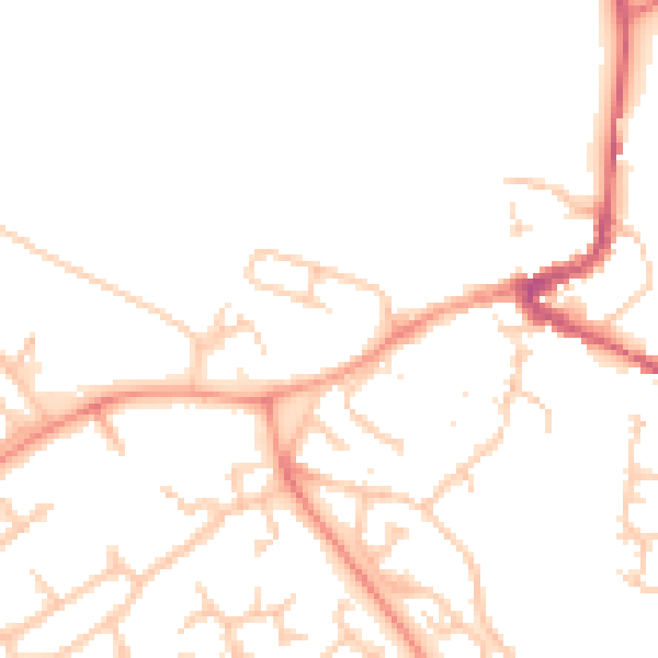 Daytime road noise heatmap for MK16 8HB