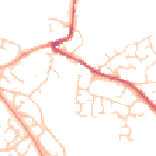 Daytime road noise heatmap for MK16 9DA