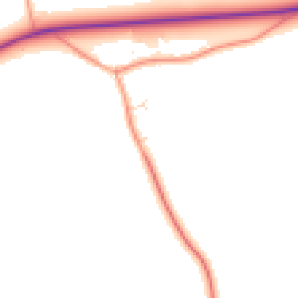 Daytime road noise heatmap for MK16 9JU