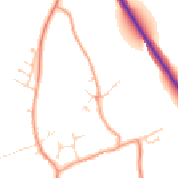 Daytime road noise heatmap for MK16 9PD