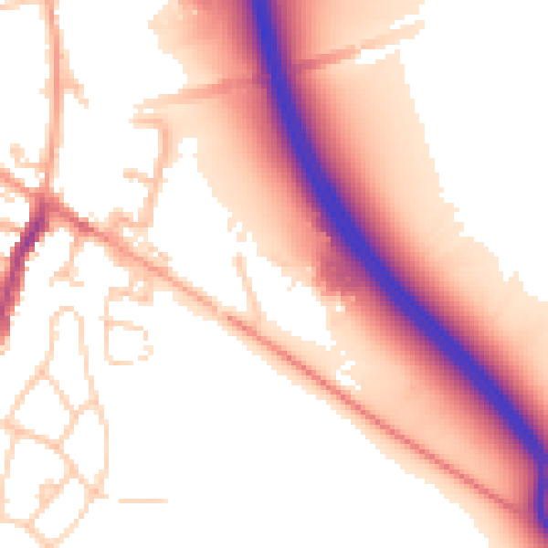 Daytime road noise heatmap for MK17 9JH