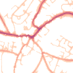 Daytime road noise heatmap for MK18 1BA