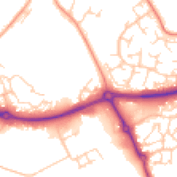 Daytime road noise heatmap for MK18 1BN