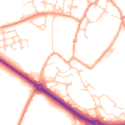 Daytime road noise heatmap for MK18 1DP