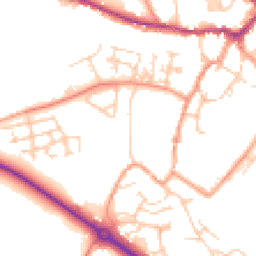 Daytime road noise heatmap for MK18 1DU