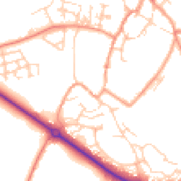 Daytime road noise heatmap for MK18 1DW