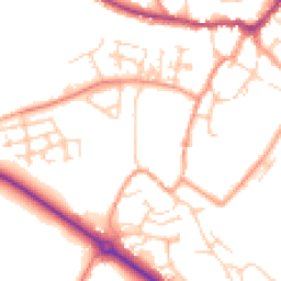 Daytime road noise heatmap for MK18 1DX