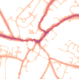 Daytime road noise heatmap for MK18 1NW