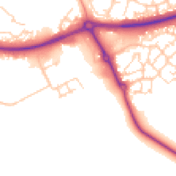 Daytime road noise heatmap for MK18 1TF