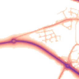 Daytime road noise heatmap for MK18 1XU