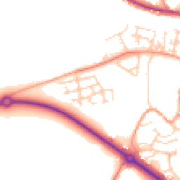 Daytime road noise heatmap for MK18 1YU