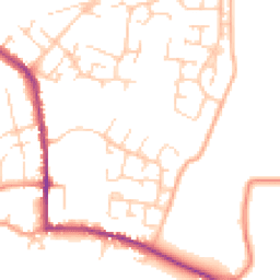 Daytime road noise heatmap for MK18 3HW