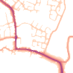 Daytime road noise heatmap for MK18 3JB