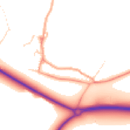 Daytime road noise heatmap for MK18 4AP