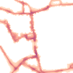 Night-time road noise heatmap for MK40 1AN