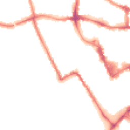 Night-time road noise heatmap for MK40 1DH