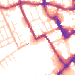 Daytime road noise heatmap for MK40 1DW