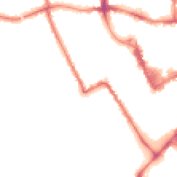 Night-time road noise heatmap for MK40 1DW