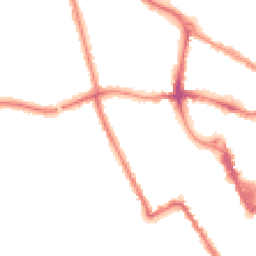 Night-time road noise heatmap for MK40 1EF