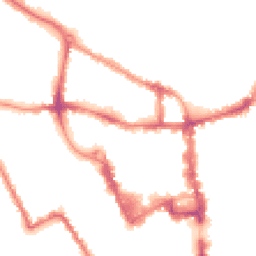 Night-time road noise heatmap for MK40 1EZ