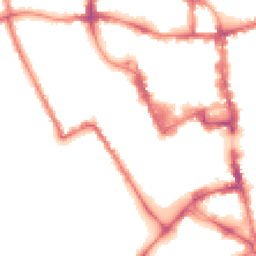 Night-time road noise heatmap for MK40 1QU