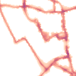 Night-time road noise heatmap for MK40 1QX