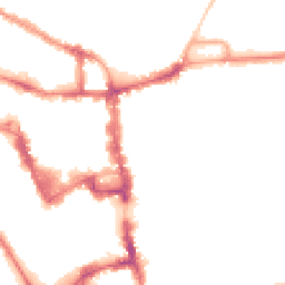 Night-time road noise heatmap for MK40 3EU