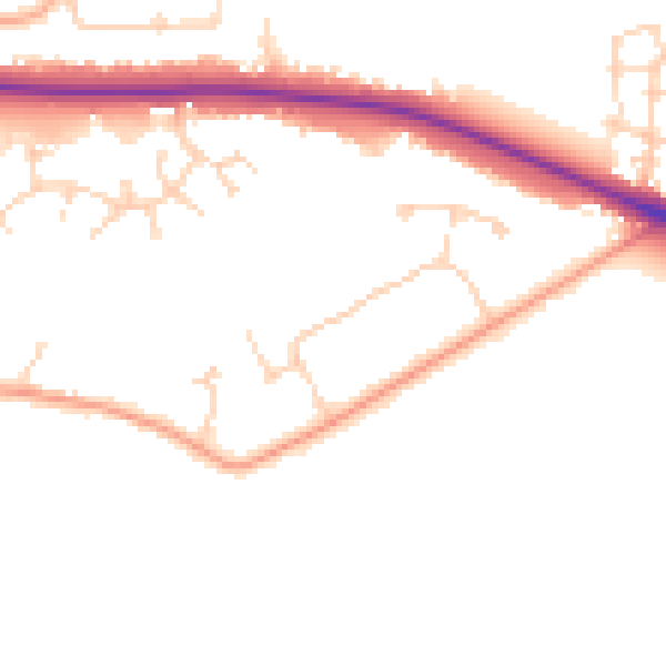 Daytime road noise heatmap for MK40 4AY