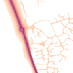 Daytime road noise heatmap for MK40 4FB