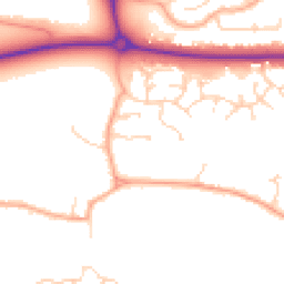 Daytime road noise heatmap for MK40 4HX