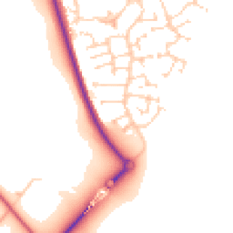 Daytime road noise heatmap for MK40 4TZ