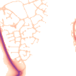 Daytime road noise heatmap for MK40 4WJ
